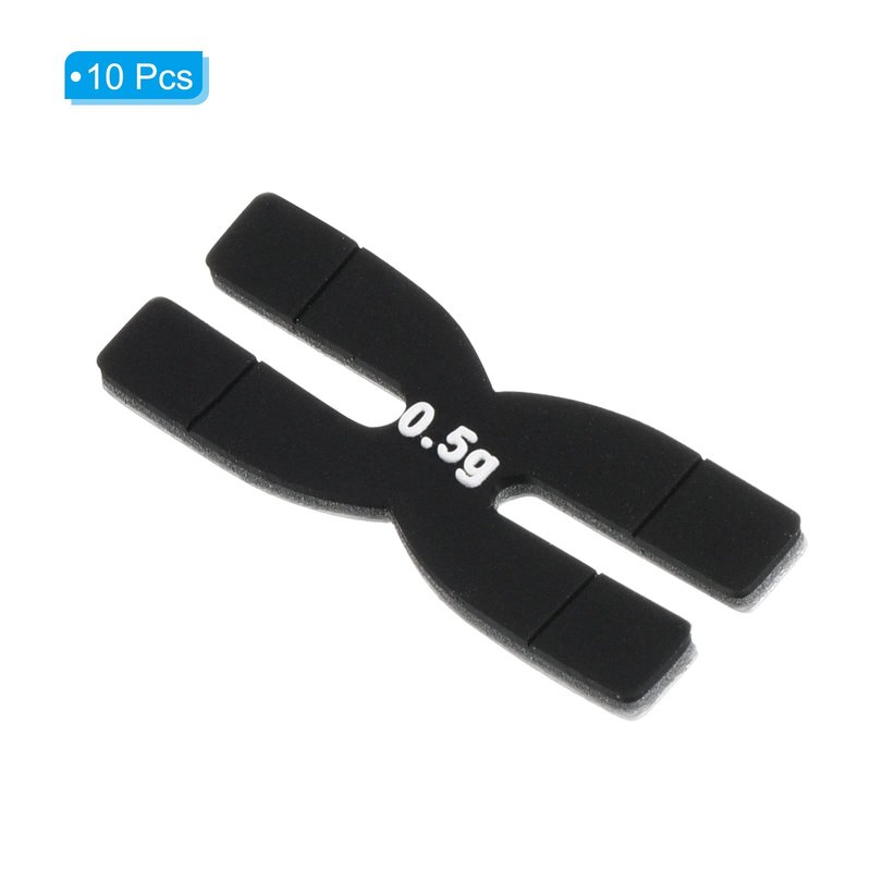 PATIKIL 0.5g Racket Weight Balance Strips, 10 Pack Silicone Badminton Racquet Weighted Tapes, Black