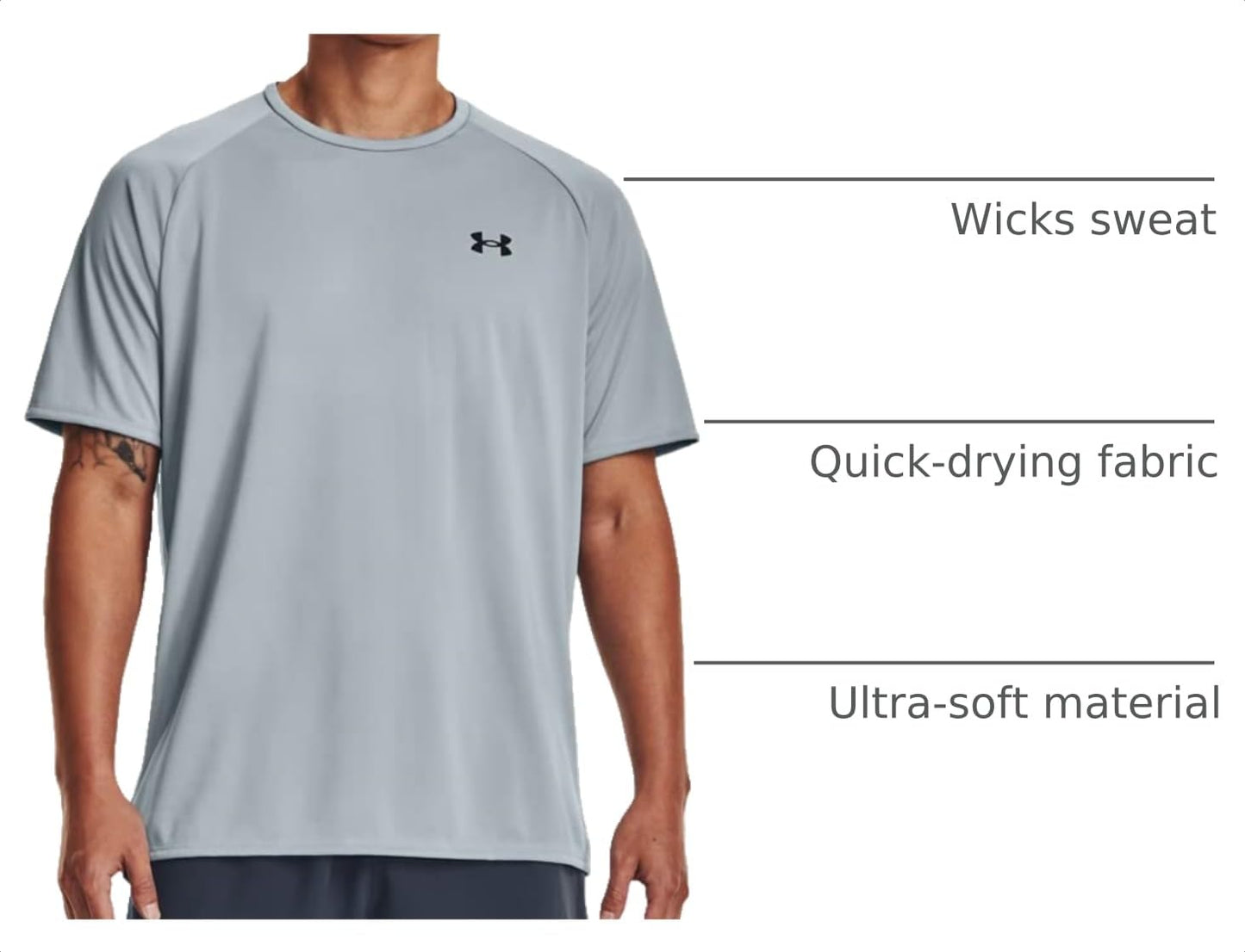 Under Armour Men's Tech 2.0 Short-Sleeve T-ShirtDISC, (465) Harbor Blue / / Black, Small