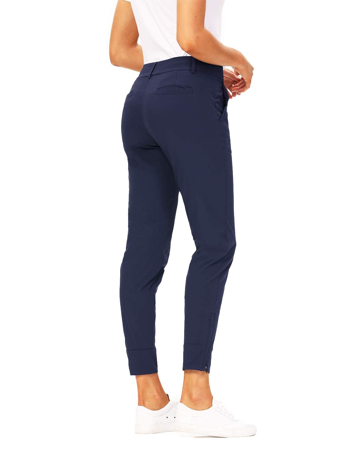 Hiverlay Womens pro Golf Pants Quick Dry Slim Lightweight Work Pants with Straight Ankle Also for Hiking or Casual Ladies，Deepblue-m