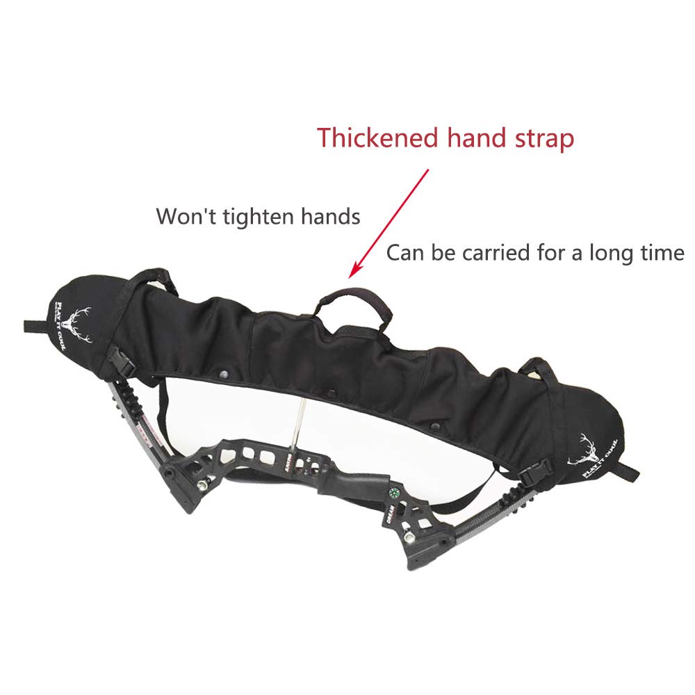 ZSHJGJR Archery Compound Bow Cams Sling Protector Case Compound Bow Sling String Carrying Shoulder Strap Holder Bag Black Camo (Black)