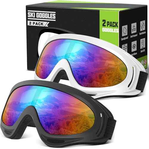 OXG 2 Pack Snowboard Ski Goggles, UV Protection Winter Snow Sports Goggles for Kids Teens Adult