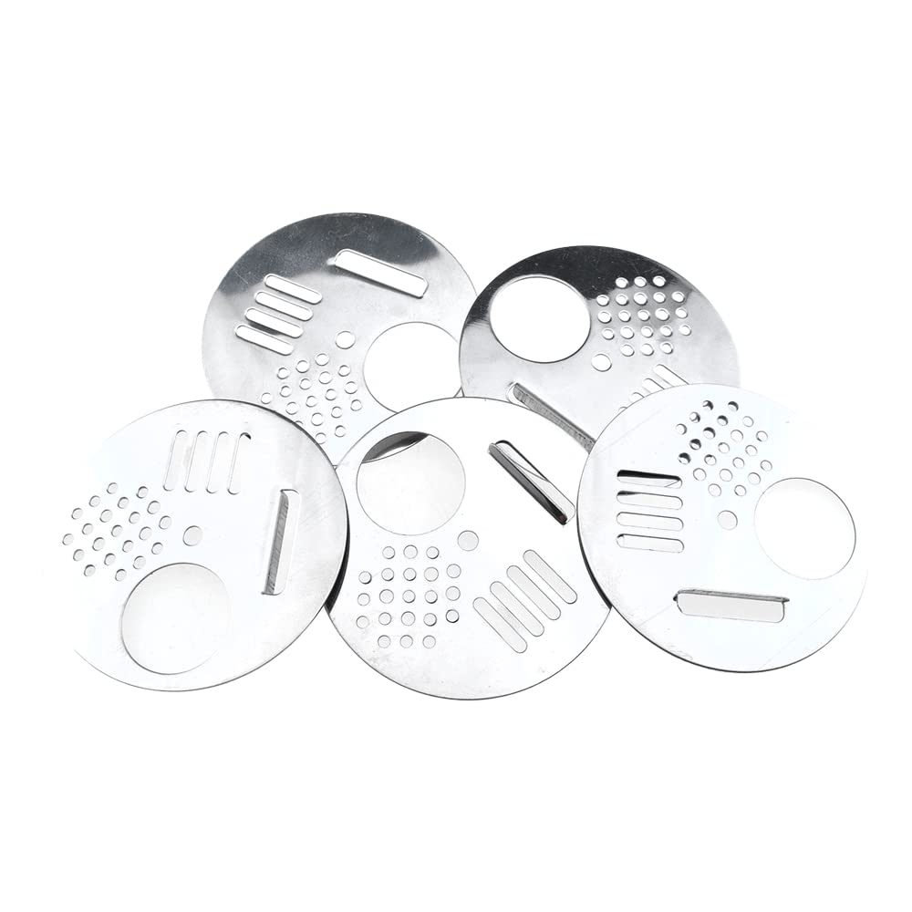Acoeitl 5Pcs Bee Hive Entrance Disc 2.64In Diameter Stainless Steel Entrance Gates Beekeeping Tool Equipment for Beekeepers Nuc Box Entrance Reducer Round Beehive Nest Door for Swarm Trap Hive Trap