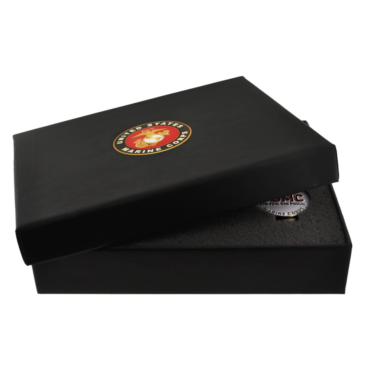 PinMart's Officially Licensed Marine Corps Golf Essentials Gift Set, Divot Tool, Hat Clip, Magnetic Ball Markers, Large Golf Ball Marker with Presentation Box - Gifts and Accessories