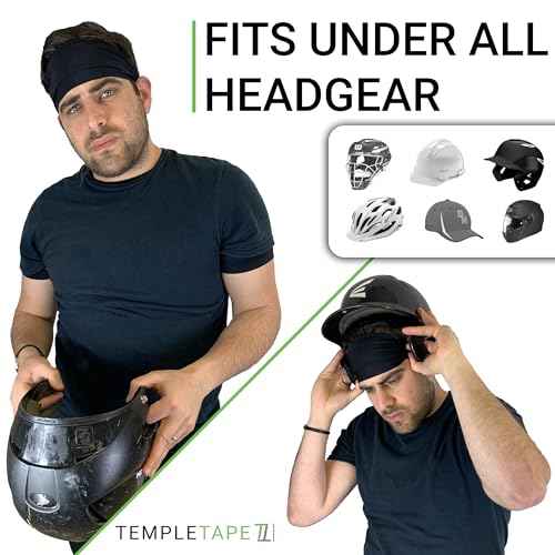 Temple Tape Sweat Band Workout Headbands for Women and Men - Sweatbands for Men - Moisture Wicking Sports Sweat Bands Headbands for Women, Running,Cycling,Yoga,Football Headband