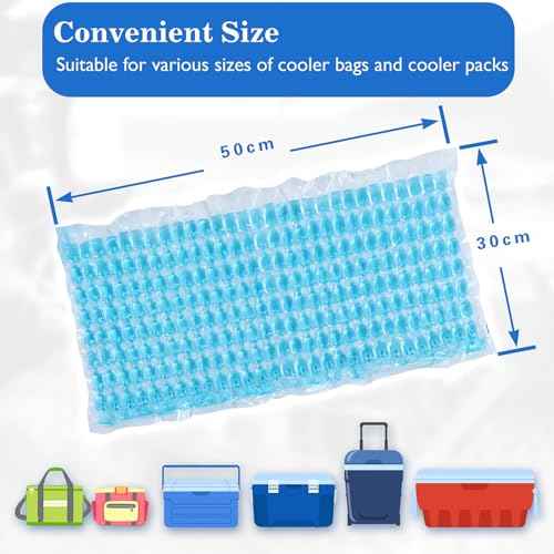 Flexible Ice Film Ice Packs for Cooler Freezer Lunch Boxes Reusable Long Lasting (Blue)