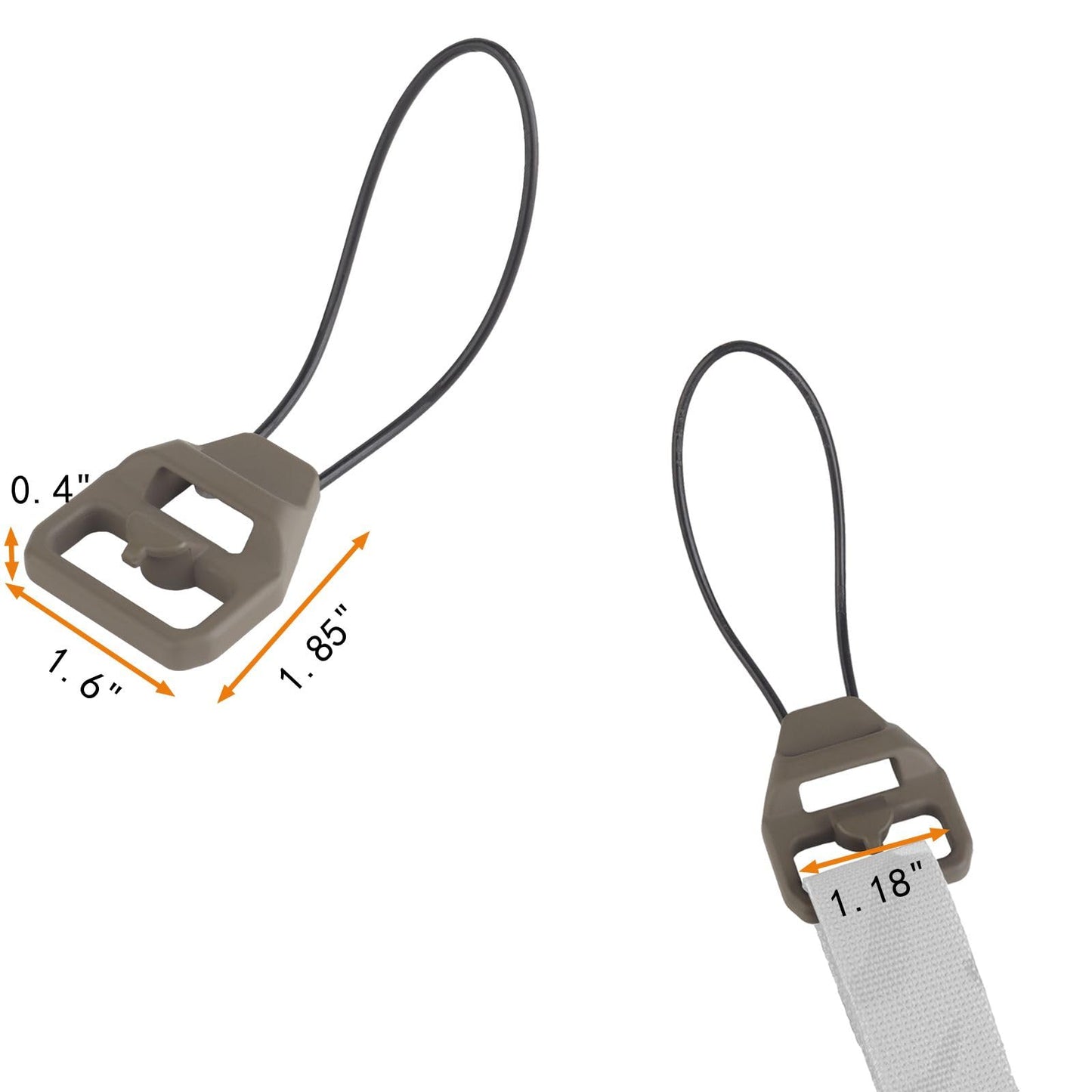 Quick Detach Sling Swivel, Aluminum QD Mount Adapter for 1-1/4" Webbing (SL16Tan)