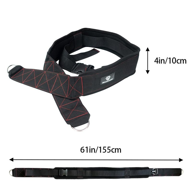 WOOTMIN Pull-Up Dip Belt for Strength Training - Weight Belt with Strap (Red Line)