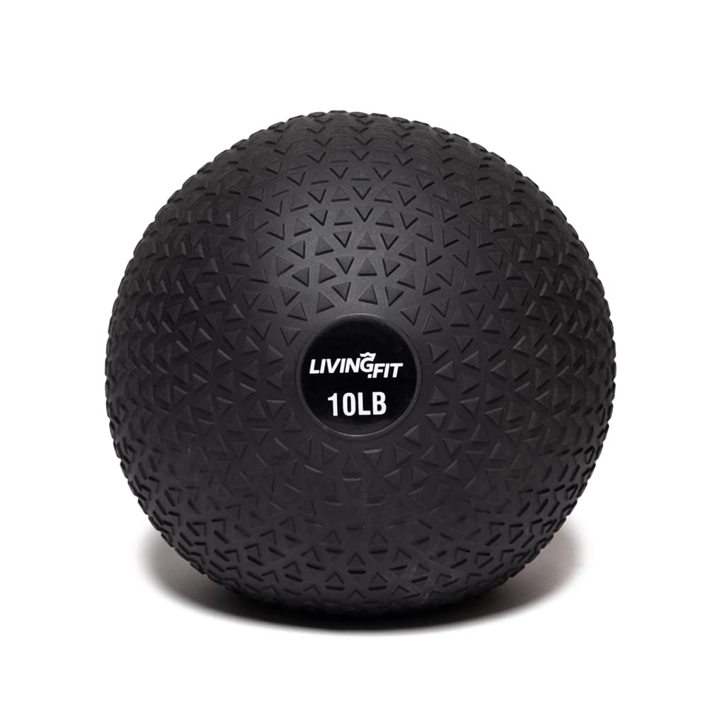 Living.Fit Slam Ball – Durable Heavy-Duty 5 LB Slam Ball for Strength Training, Crossfit, and Functional Fitness – Available in Multiple Weights – Non-Slip Grip, Versatile for Full-Body Workouts