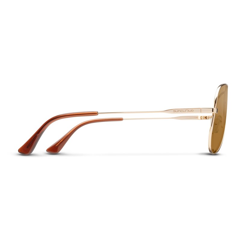 Suncloud Hard Deck Polarized Sunglasses – 100% UV Protection – Comfortable Fit, Trendy Design – for Men & Women – Gold + Polarized Brown Lenses