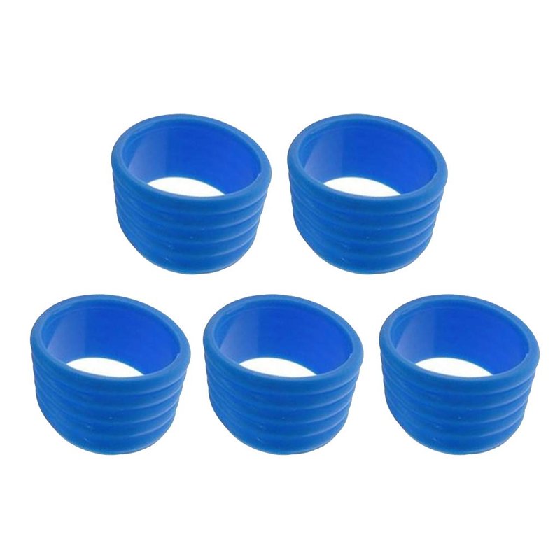 Slybar 5Pcs Tennis Racket Handle Rubber Ring Stretchy Tennis Racquet Band Overgrips, Yellow/Red/Bllue/Pink/Black, Blue
