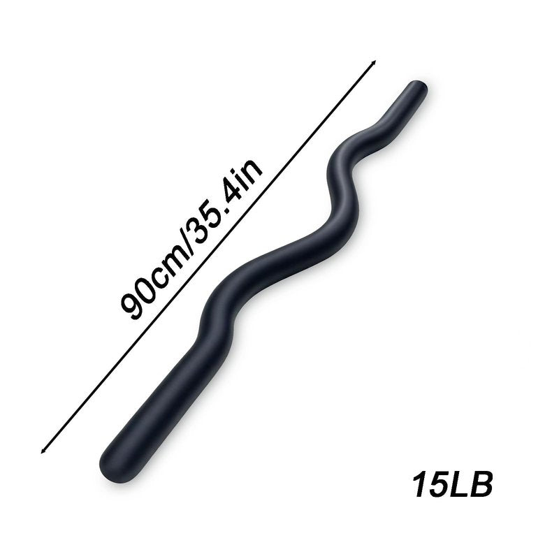 Weighted Workout Bar, 15LB Strength Training Bars,Soft Silicone Surface with Solid Steel Exercise Bar Barbell for Yoga,Pilates,Body Toning,and Strength Training (Black, small)