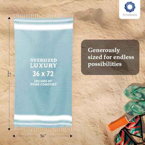 Cotton Turkish Beach Towel Towels Oversized 36"x72" Pool Absorbent Extra Large Quick Dry Sand Travel Towel (Green, 2 Pack)