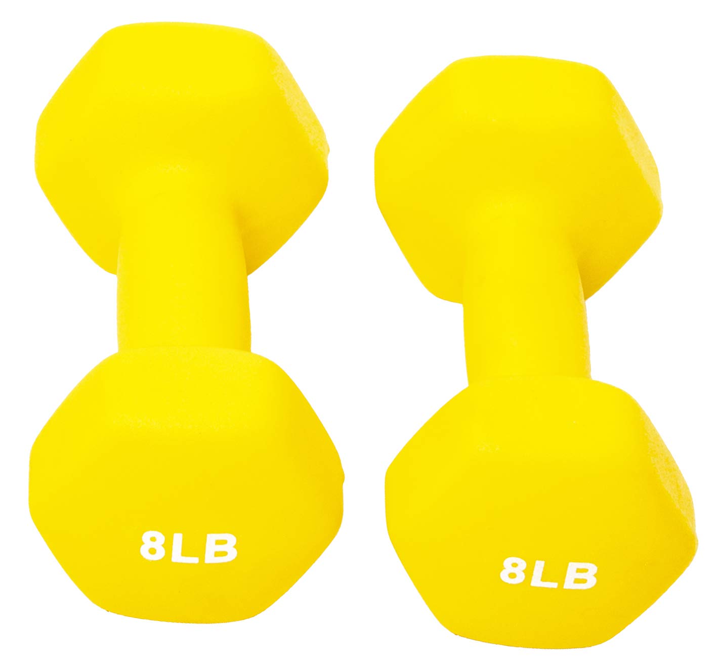Fitvids BalanceFrom Set of 2 Neoprene Coated Non-Slip Grip Dumbbell Weights, Yellow