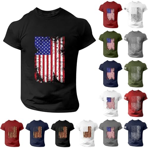 AMXYFBK 1776 USA Shirt Star Striped Shirt Knit Pride Dress 1776 Shirt July 4Th Shirts Cool Shirts for Men Happy 4Th of July Cool Independence Day Patriotic American T Shirt 4 July Multi S