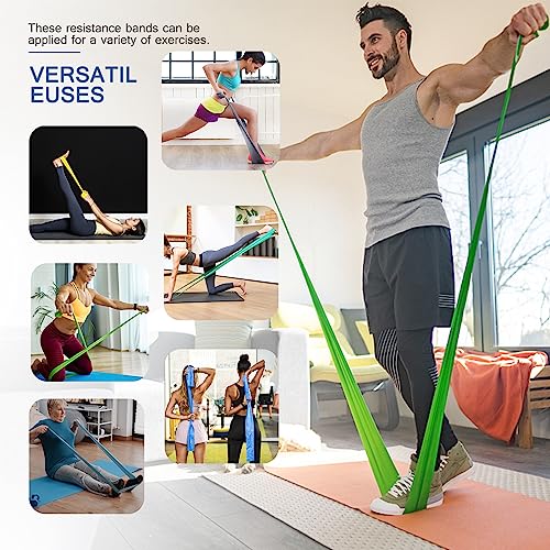 5 Pcs Professional Resistance Bands. Latex-Free, Elastic Band, Work Out Bands, Stretch Bands for Working Out Women or Men, Exercise Bands Set for Physical Therapy, Yoga, Pilates