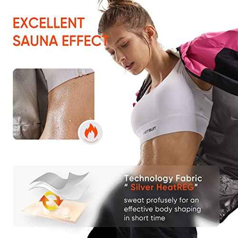 HOTSUIT Sauna Suit for Women Weight Loss Sweat Suits Sauna Jacket Pant Machine Washable Anti Rip for Gym Workout Exercise