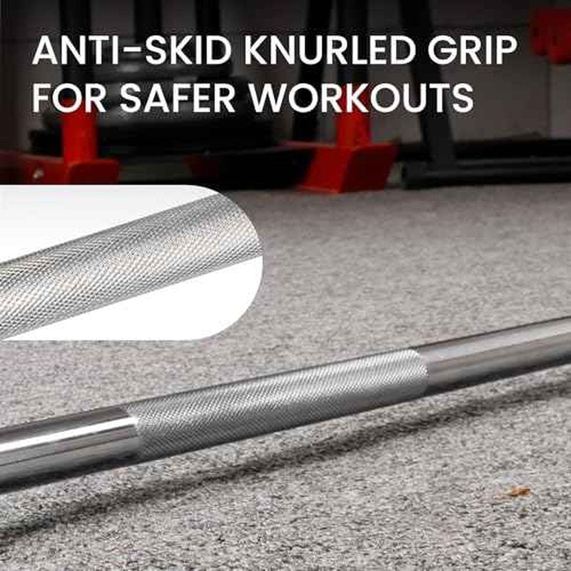 Fitvids 2 Inch Olympic Barbell Bar for Powerlifting & Weightlifting, 700 Pound Capacity, Multiple Sizes