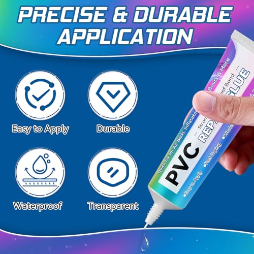 Halldeli Waterproof Inflatable Repair Kit for Air Mattress, Kayak & Pool Float