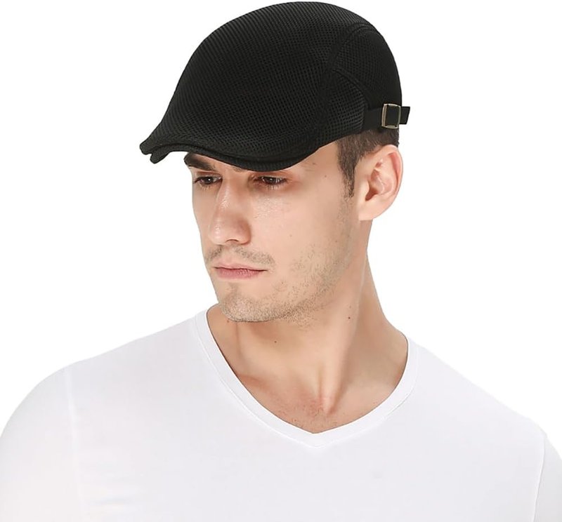 Men's Breathable Mesh Newsboy Cap - Summer Ivy Flat Hat | Stylish Cabbie Design