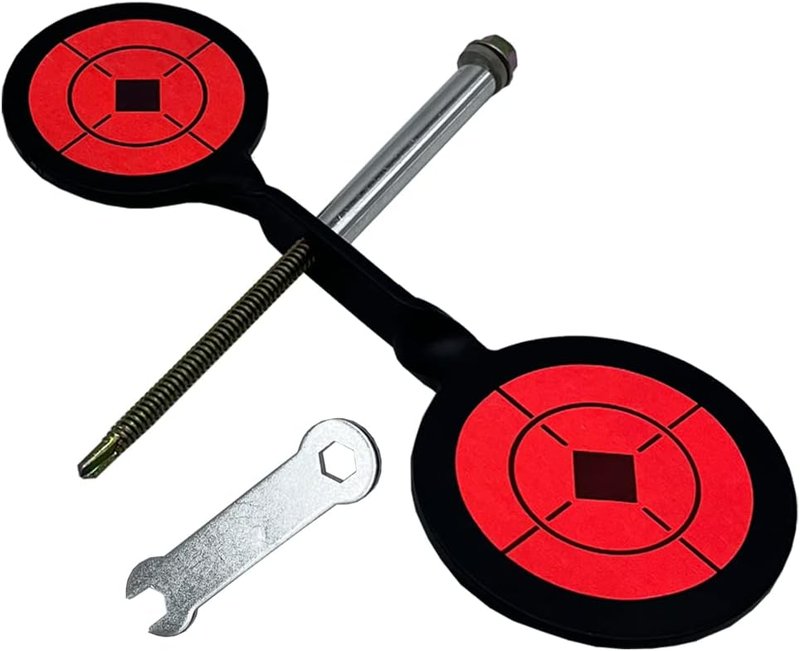 Double-Headed Round Target - 3mm Thick Steel Slingshot Shooting Practice | 360-Degree Rotating Design