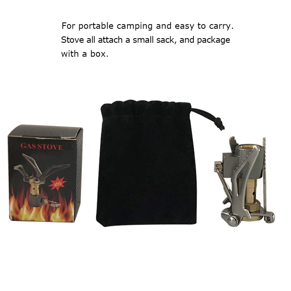 DESERT & FOX Ultralight Mini Camping Stove, 2600W Power Titanium Alloy Automatic Foldable Outdoor Cookware Tool for Picnic, Cookout, Camping, Hiking