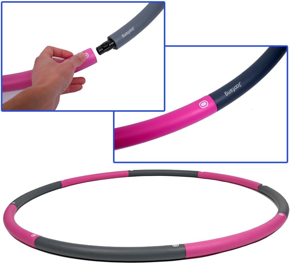 Weighted Hoola Hoop for Adults - 5lb Adjustable 40in Fitness Hoop | Abdominal Trainer for Weight Loss & Core Workouts