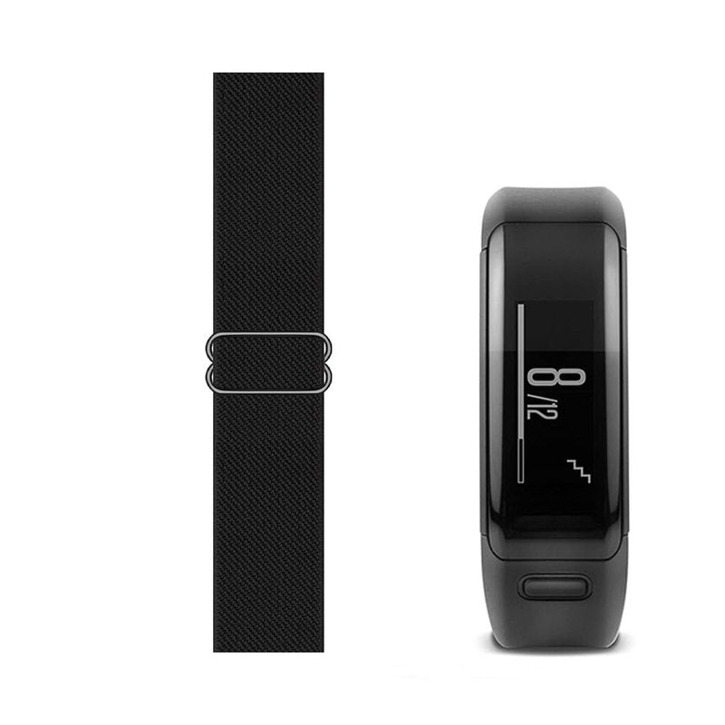 C2D JOY Stretchy Loop Nylon Strap Compatible with Garmin vivosmart HR/HR Plus Approach X40/X10 Watch Bands - Black