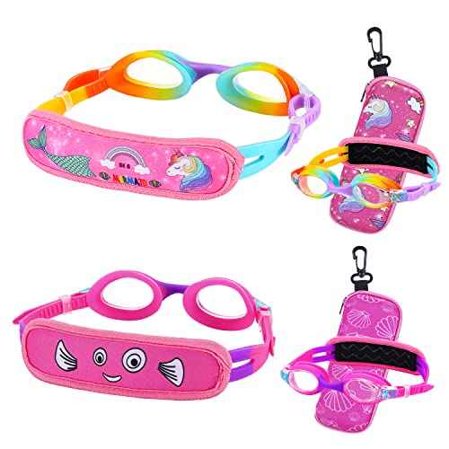 Swim Goggles Toddler Age 3-8,Kid Goggles No Hair Pull,Children Goggles Padded Strap