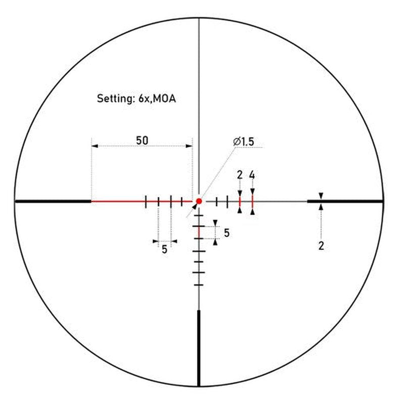 UUQ 1.2-6x24 Rifle Scope,MOA Reticle,Clear Green-Coated Lens,Tactical Compact LPVO, R/G Dual-Color with 5 Levels Brightness, Turret Lock Features Ideal for Hunting Scope
