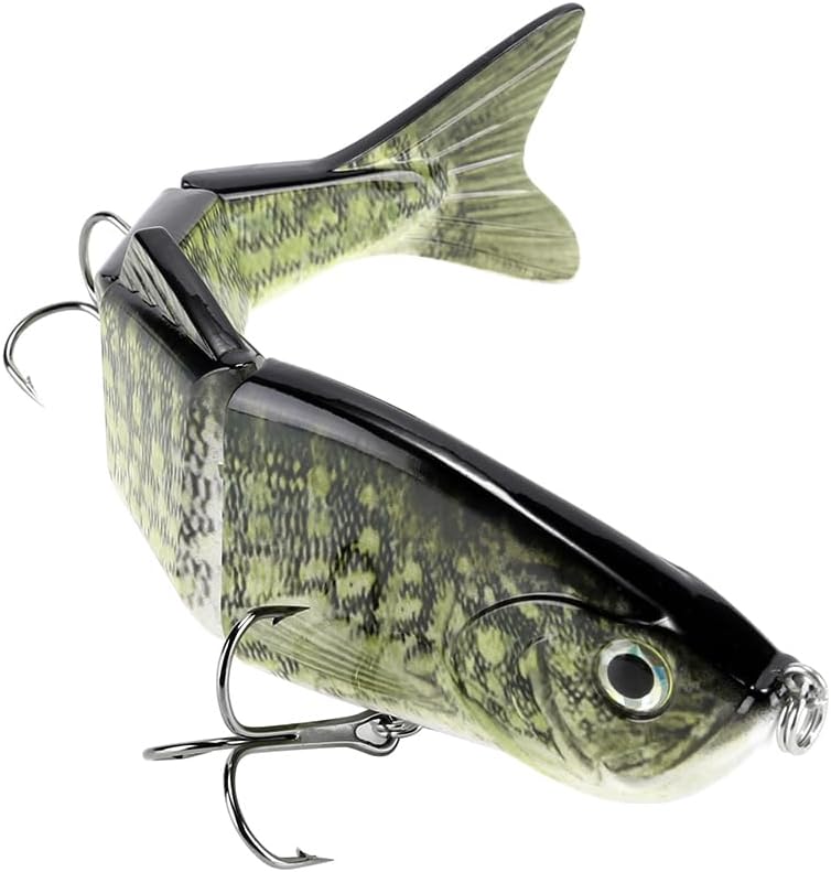 10-Inch Multi-Jointed Swimbait Fishing Lures - 4-Segment Giant Sinking Bass Crankbaits with Treble Hook