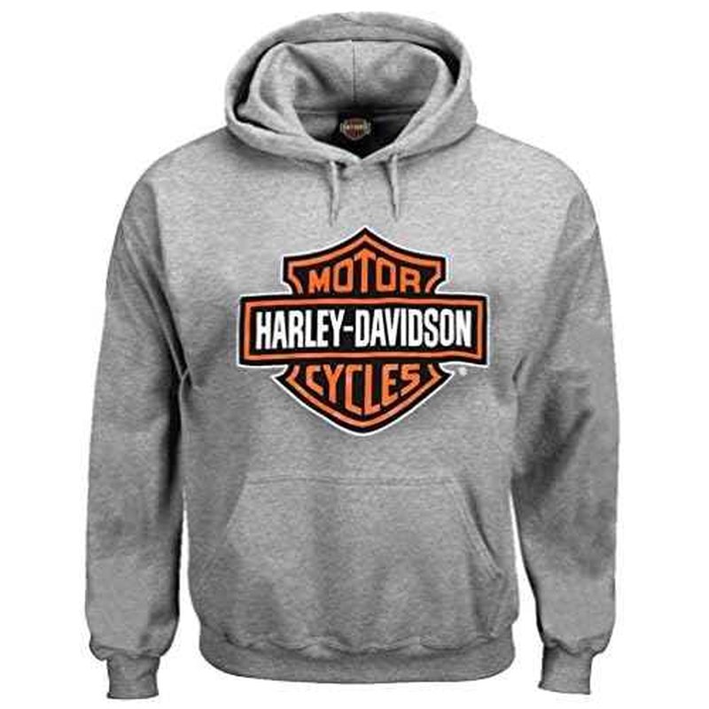 Harley-Davidson Men's Sweatshirt, Bar & Shield Hoodie, Gray 30296627 (5XL)