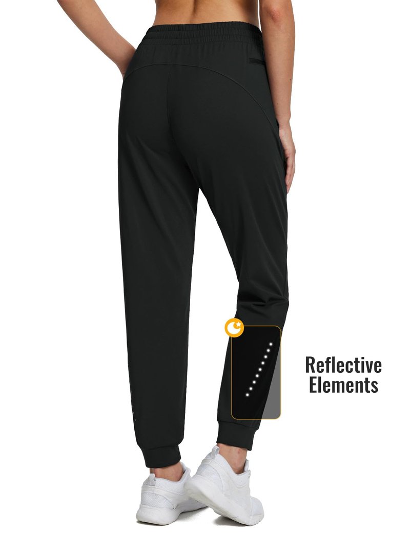 baleaf Fleece Lined Joggers Women Waterproof Hiking Pants Thermal Sweatpants Warm Cold Weather Running Gear Jogging Black M