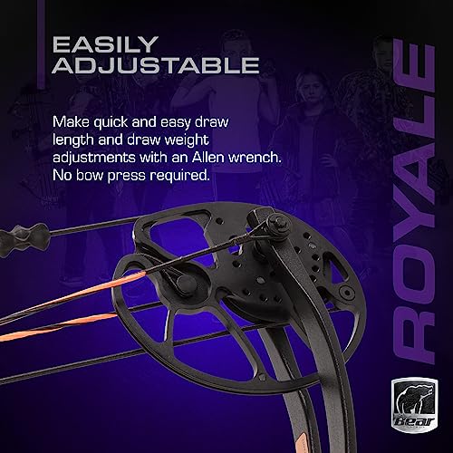 Bear Archery Royale Ready to Hunt Compound Bow Package for Adults and Youth, Left Hand, Mossy Oak Break Up Country DNA