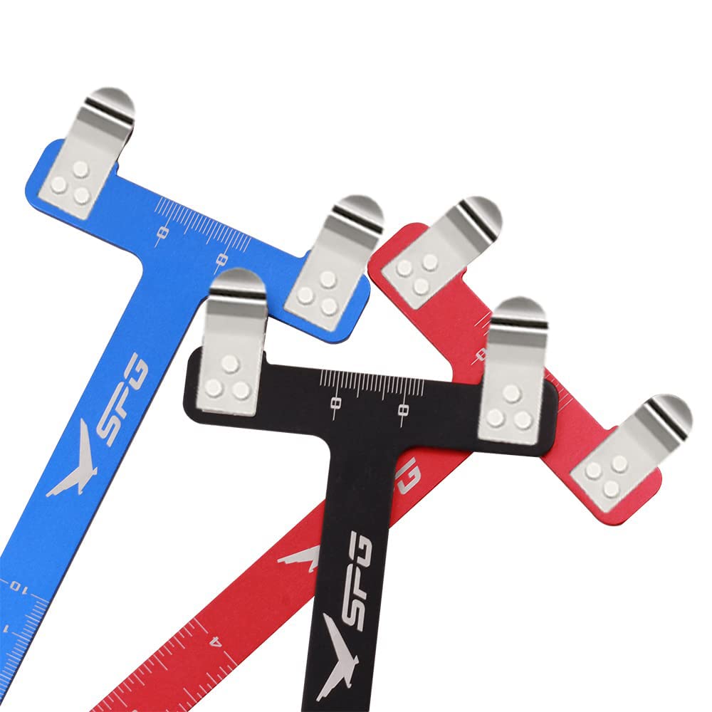 SOPOGER Archery Bow Square T Shape Bow Square Ruler Bowstring Measurement Tool Bow Turning Kit for Recurve Bow and Compound Bow Accessories (Red)