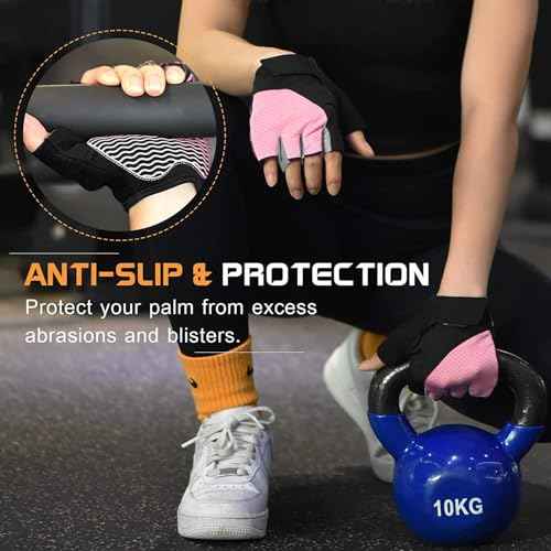 Sunnex Gym Gloves - Fingerless, Breathable Workout Gloves for Weightlifting, Cycling & More