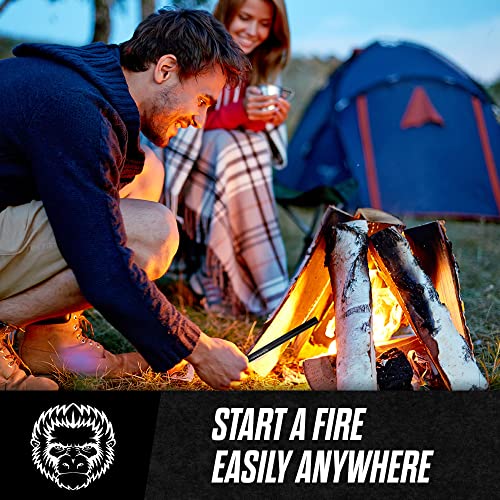 Holtzman's Ferro Rod | Fire Starter Heavy Duty 6-Inch x 1/2" Ferrocerium Rod Fire Starter Kit - Survival Magnesium Flint and Steel Set with Paracord & Scraper - Lightweight Emergency Camping Tool