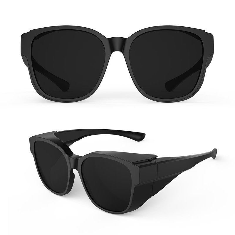 Goiteia Cataract Sunglasses for Severe Light Sensitivity, CAT 4 Super Dark Fit Over Glasses,Extra Large Wide Wrap Around For Post Laser Eye Surgery,Polarized UV400 Protection,Made Eyes Not Feel Sore