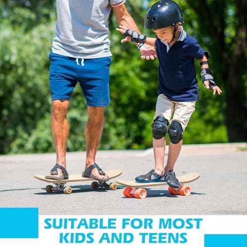 Meooeck Blank Skateboard Wooden Decks Bulk Beginner Kid Mini Maple Skateboard 17 x 5 Inch 7 Ply Double Tail Skate Light Decks for Painting Replacement Decoration