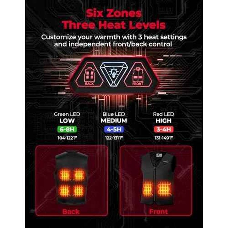 KEMIMOTO Heated Vest for Men with Battery Pack Included, Lights-out Design, Electric Warming Vest for Hunting Winter Sports