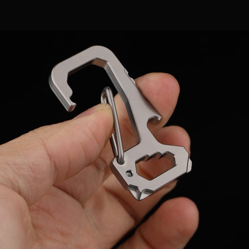 FULLGUEEN Titanium Heavy Duty Keychain Carabiner,Multifunctional EDC Key Clip with Bottle Opener