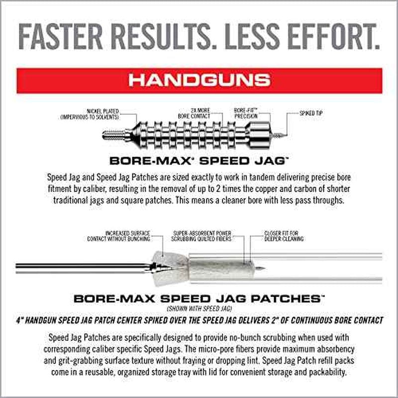 Real Avid Bore Max Speed Jags and Patches Multi Cal Pack ? 10 Jags and 500 Patches for Faster Bore Cleaning with Deeper Surface Contact and Long Lasting Nickel Plated Fit for Handgun & Rifle Calibers