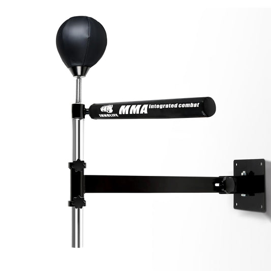 INNOLIFE Wall Mount Boxing Bar MMA Boxing Speed Trainer Boxing Reflex Bar Boxing Equipment Boxing Spinning Bar with Punching Ball for Gym Home