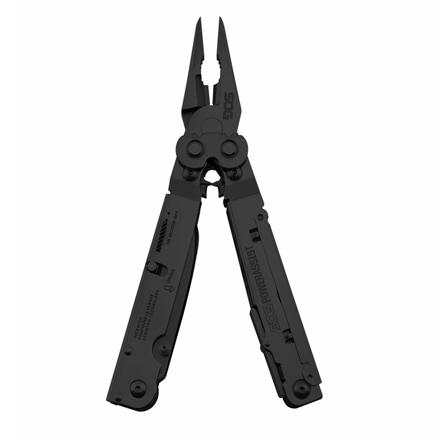 SOG Multi-Tool Pliers- PowerAssist Multi-Tool Pocket Knife and Utility Tool Set with 16 Lightweight Specialty Tools and EDC Sheath (B66N-CP) , Black