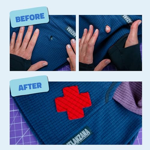 Noso Fleece Fabric Patch Black - Self-Adhesive Polartec Power Grid Repair
