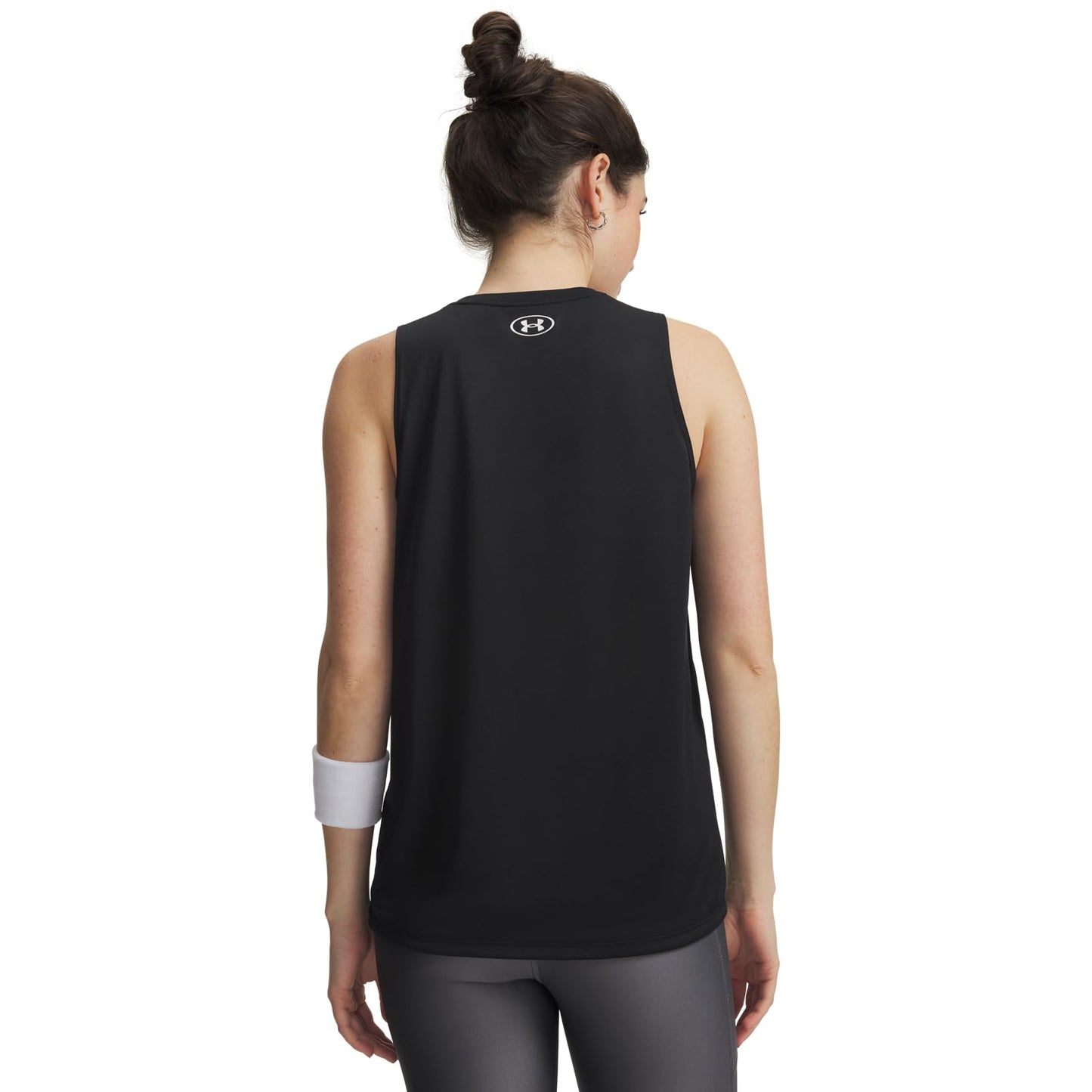 Under Armour Womens Tech Tank Top, (001) Black / / White, Large