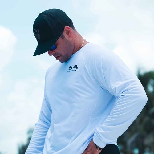 S A Co. Men's Long Sleeve Mesh Shirt, UPF 50+ Sun Protection, Lightweight, Moisture Wicking (SA Company, XL)