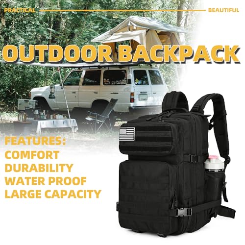 Lovelinks21 25L Tactical Military Backpack Small Travel Backpack for Men and Women Assault Pack Bug Out Bag Molle Daypack Gym Backpack with Bottle Holder (Rainbow Tie Dye)