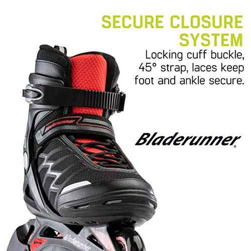 Bladerunner by Rollerblade Advantage Pro XT Men's Adult Fitness Inline Skate, Black and Red, Inline Skates , 9