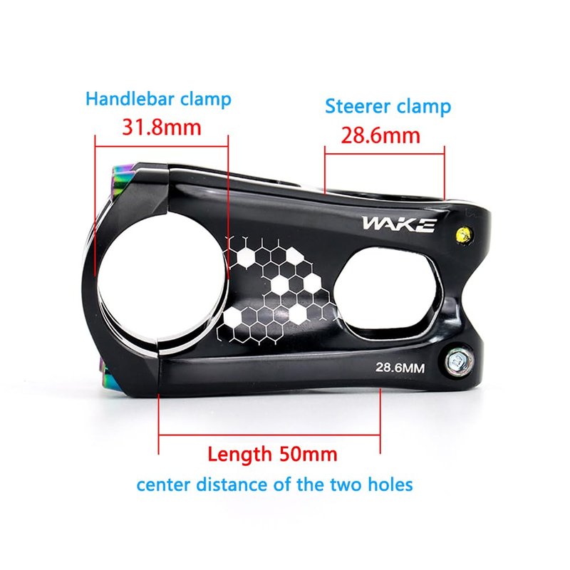 CYSKY Short MTB Stem 31.8 50mm, Bike Stem Riser for 1-1/8" Steer Tube 31.8mm Handlebar Stem for Mountain Bike, Road Bike, City, MTB, Downhill, Gravel Bicycle (Black)