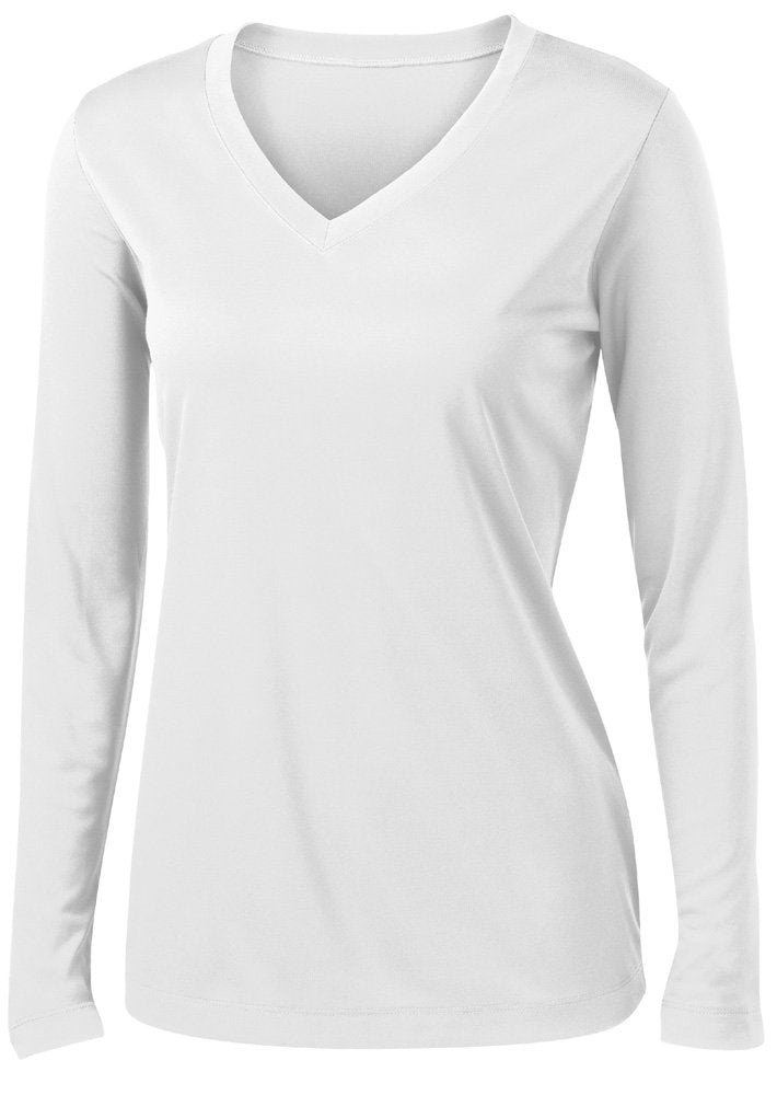 Opna Women's Long Sleeve Athletic Shirts – Moisture Wicking Dry Fit Workout Tops WHITE-M